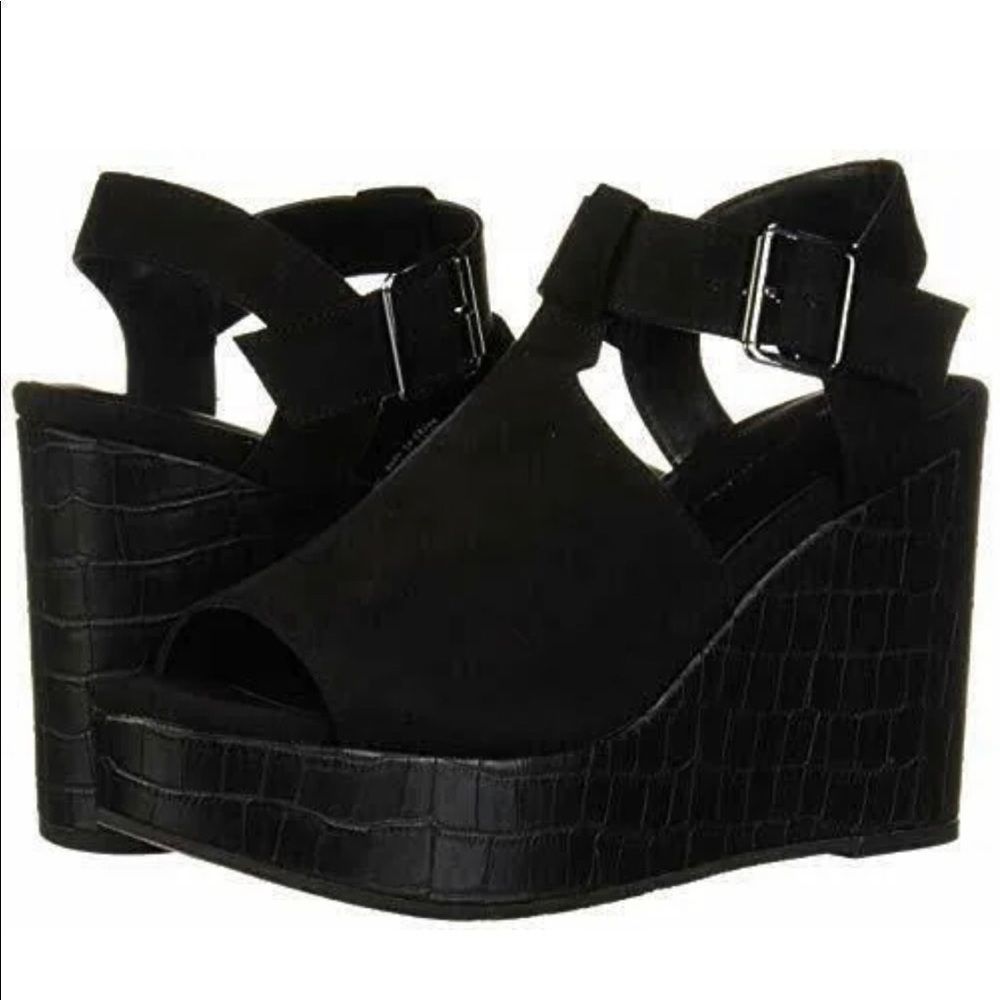 NIB BC Here We Go Vegan Suede Croc Wedge sz 8